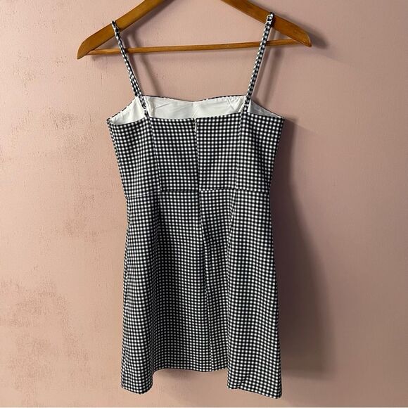 French Connection NWT Summer Whisper Black & White Gingham Mini Dress Size 0 - Picture 13 of 13